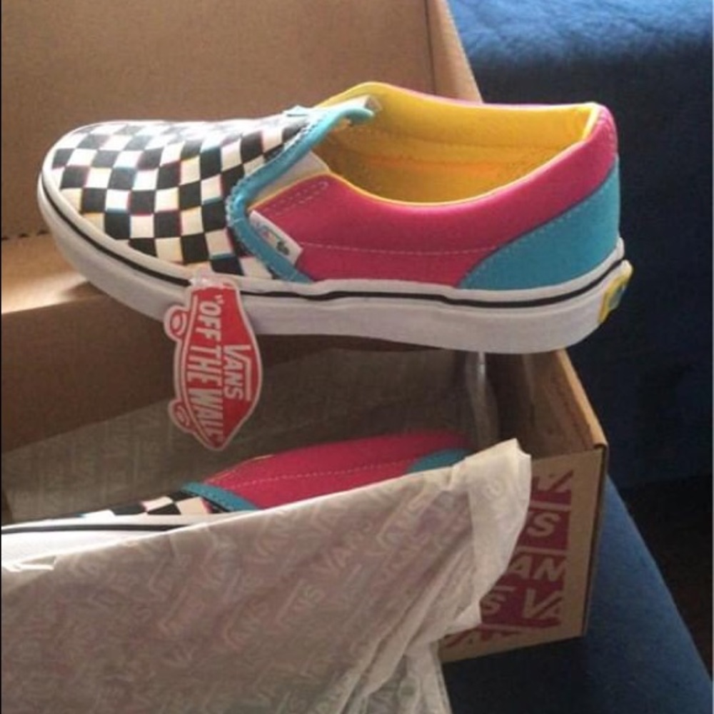 VANS | Girls checkered slip ons